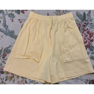 Vintage 80s Women Pleated High Rise Burmuda Shorts SZ 5/6 Cotton Big Pockets USA